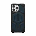 Чехол UAG Monarch Pro Mallard с поддержкой MagSafe для iPhone 16 Pro Max, чёрная кожа/тёмно-синий