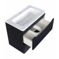 Тумба с раковиной Style Line Бергамо мини 60 подвесная, черная матовая, узкая 35 см