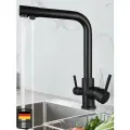 Смеситель для кухни, с фильтром для питьевой воды, кран для кухни, 2 в 1, ванны, раковины в ванную, 320MM, черный