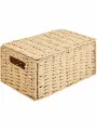 Корзина с крышкой для хранения 30x15x18 см бумага цвет бежевый