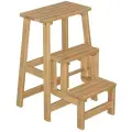 Табурет стремянка Марк, цвет: бук, полубарный стул трансформер, складной деревянной табурет