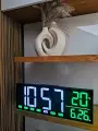 ОГРОМНЫЕ 453х163 цифровые настенные часы с пультом. Большие цифры. Дата, температура, автояркость, будильник, календарь