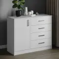 Белый комод для вещей с дверцей и ящиками, 83х100х43,5, Катрин 6