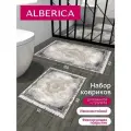 Противоскользящий коврик ALBERICA, полипропилен, серый, для ванной/туалета, 2 шт