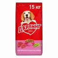 Сухой корм дарлинг для взрослых собак, с мясом и добавлением овощей, 15 кг