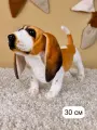 Мягкая игрушка Бассет Реалистичная собачка, искусственная, коричневый мех, наполнитель синтепух