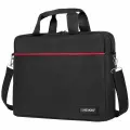 Сумка портфель HEIKKI MAXIMUM (хейки) с отделением для ноутбука 17.3, черная с красной вставкой, 34х44х6 см, 272591