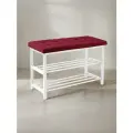 Банкетка для прихожей с мягким сиденьем и полками под обувь, нагрузка 200 кг