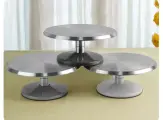 Поворотный столик для торта, тортница вращающаяся, подставка для кондитера, металлическая, диаметр 31 см, серый