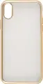 Накладка на iPhone XS (5.8)/Силиконовый чехол для Apple/Бампер на Айфон ИксС (5.8)/Защита от царапин/Чехол накладка, золотистая рамка
