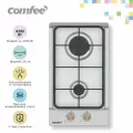 Газовая варочная панель Comfee CGH301X, 2 конфорки домино, ширина 30 см, нержавеющая сталь, электроподжиг, газ-контроль