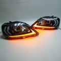 Фары передние Ларгус линзы 2,5 дюйма Bi LED в стиле Лексус хром маска, ДХО с плавающими поворотниками
