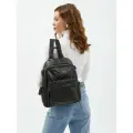 Рюкзак городской PouchMan, женский, натуральная кожа, 12 л, 32х23х17 см, черный