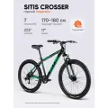 Велосипед горный SITIS CROSSER SCRHD 7.0 27,5 (2025) Black-Green, для взрослых на рост 170-180 см, алюминиевая рама 17