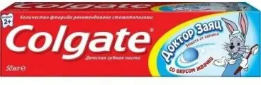 Детская зубная паста Colgate Доктор Заяц со вкусом жвачки, 50 мл, 6шт