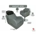 Парикмахерский комплект Retro с черной раковиной и кресло на круглом основании в сером цвете