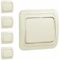 Выключатель Makel Mimoza одноклавишный кремовый (комплект из 4 шт)