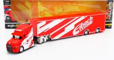 Модель коллекционная MAISTO Mack anthem truck eibach car transporter 2020, red white (длина примерно 25 см)