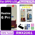 6,6-дюймовый ЖК-дисплей для Oppo Realme 6 Pro RMX2061, сенсорный экран с дигитайзером для Realme 6pro RMX2063, детали дисплея с рамкой Black no frame