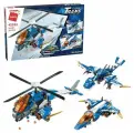 Конструктор Qman Самолёт Вертолет дракон 3 в1 604 детали BRICK42103
