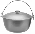 Казан Походный Алюминиевый Литой 8л d300 h148 с Крышкой и Дужкой Ровное Дно Гардарика 08-1