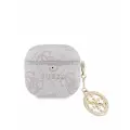 Guess для Airpods 4 чехол PU leather 4G with Classic metal logo and Diamond charm Pink