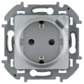 Розетка 1-м СП Inspiria 16А IP20 250В 2P+E немецк. стандарт с заряд. устройством USB тип C 1.5А 5В механизм алюм. Leg 673772