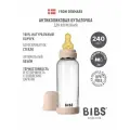 Стеклянная бутылочка для кормления с латексной соской, BIBS Boheme, Blush 240 ml - соска средний поток