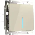 Выключатель встраиваемый Werkel 1 клавиша с подсветкой цвет слоновая кость