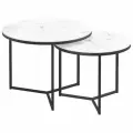 Стол журнальный Рим 17 (04) Белый мрамор/Черный