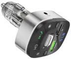FM трансмиттер bluetooth модулятор HOCO E71 USB QC3.0 18W черный