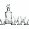 Набор для водки 7 предметов (графин 500 мл + 6 стопок по 55 мл) Crystalite Bohemia Квадро /Без декора /в