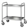 Тележка сервировочная ITERMA тс-3/2 на колесах, 2 полки, с бортиками 10см, нерж. сталь AISI 304