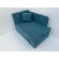 Кухонный диван кушетка Малыш с раздвижным спальным местом и ящиком бирюзовый антивандальный левый