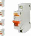 Автоматический выключатель TDM ВА47-63 1P 63А характеристика C (комплект из 4 шт)