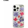 Чехол K-DOO Flowers iPhone 13 PRO Max, темно-фиолетовый