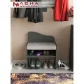 Тумба для обуви Мебельная фабрика Лена №11, с сиденьем, антрацитовая, 52,9х25,2х63 см