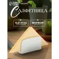 Салфетница фарфоровая Magistro «Бланш», 12×4×7 см, цвет белый