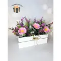 Композиция из искусственных цветов в деревянном ящике, ПоДар. Ок Home