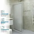 Душевая перегородка GWMPGL010V 75x220 см, цвет фурнитуры белый матовый, стекло матовое с рисунком закаленное 10 мм
