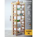 Стеллаж деревянный повышенной прочности, 182х67х34 см, 6 полок, нагрузка 300 кг, покрыт защитным премиум маслом