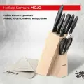 Набор из 5 ножей Samura MOJO 10,23,48,55,85, мусата, ножниц и подставки, чёрный (SMJ-0280B/K)