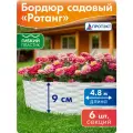 Ограждение садовое декоративное Ротанг 4,8 м, Протэкт, белый