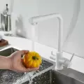 Смеситель для кухни с подключением фильтра Shevanik S328С, белый