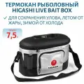 Термокан рыболовный HIGASHI Live bait box 7.5 литров цвет #Silver