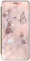 Чехол-книжка на Apple iPhone SE / 5s / 5 / Эпл Айфон 5 / 5с / СЕ с рисунком Бабочка золотистый
