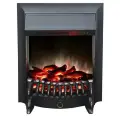 Электрокамин RealFlame Fobos Black с пультом ДУ, кованная решётка, звуковой эффект, 2 режима обогрева (электрический камин, электроочаг)