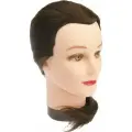 Голова манекен для причесок DEWAL Pro шатенка, 100% натуральные волосы, темный шатен