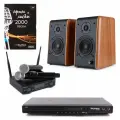 Домашняя караоке система с микрофонами и акустикой SkyDisco Karaoke Home Set 2+B77BT