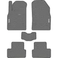 Автомобильные коврики EVA для Opel Astra J (2009-2017), с каучуковым подпятником и 2 эмблемами Opel, серые с серым кантом, ячейка - ромб